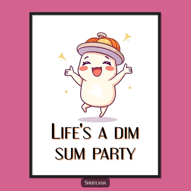 Funny Free Printable Wall Art: Dim Sum Dance Downloadable Festive Art