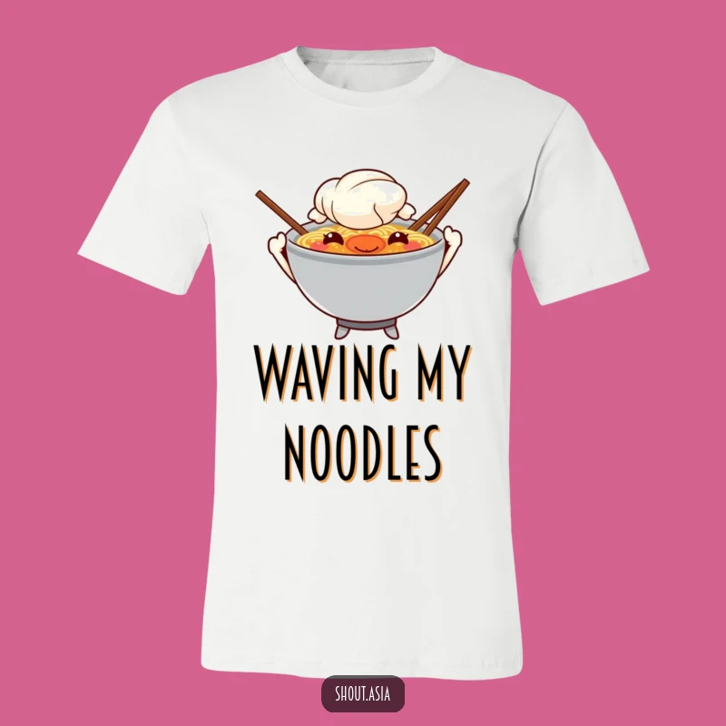 Funny Waving Ramen T-Shirt: Wear Your Love for Noodles and Laughs